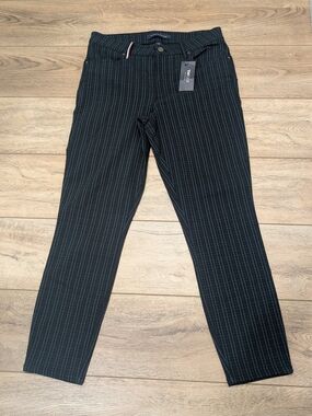 Tommy Hilfiger Black Pinstripe Straight Leg Pants